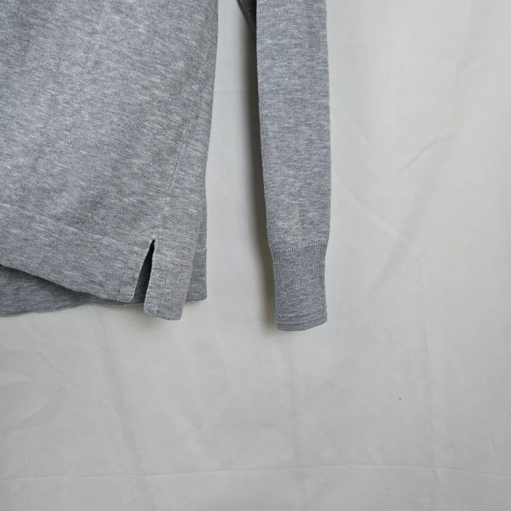 Banana Republic Men's Heather Gray Slub Long‎ Sleeve Knit Henley Cotton Shirt XL